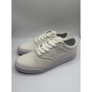 Nike Men's SB Charge Canvas Sneakers, Triple White, 10 Medium US